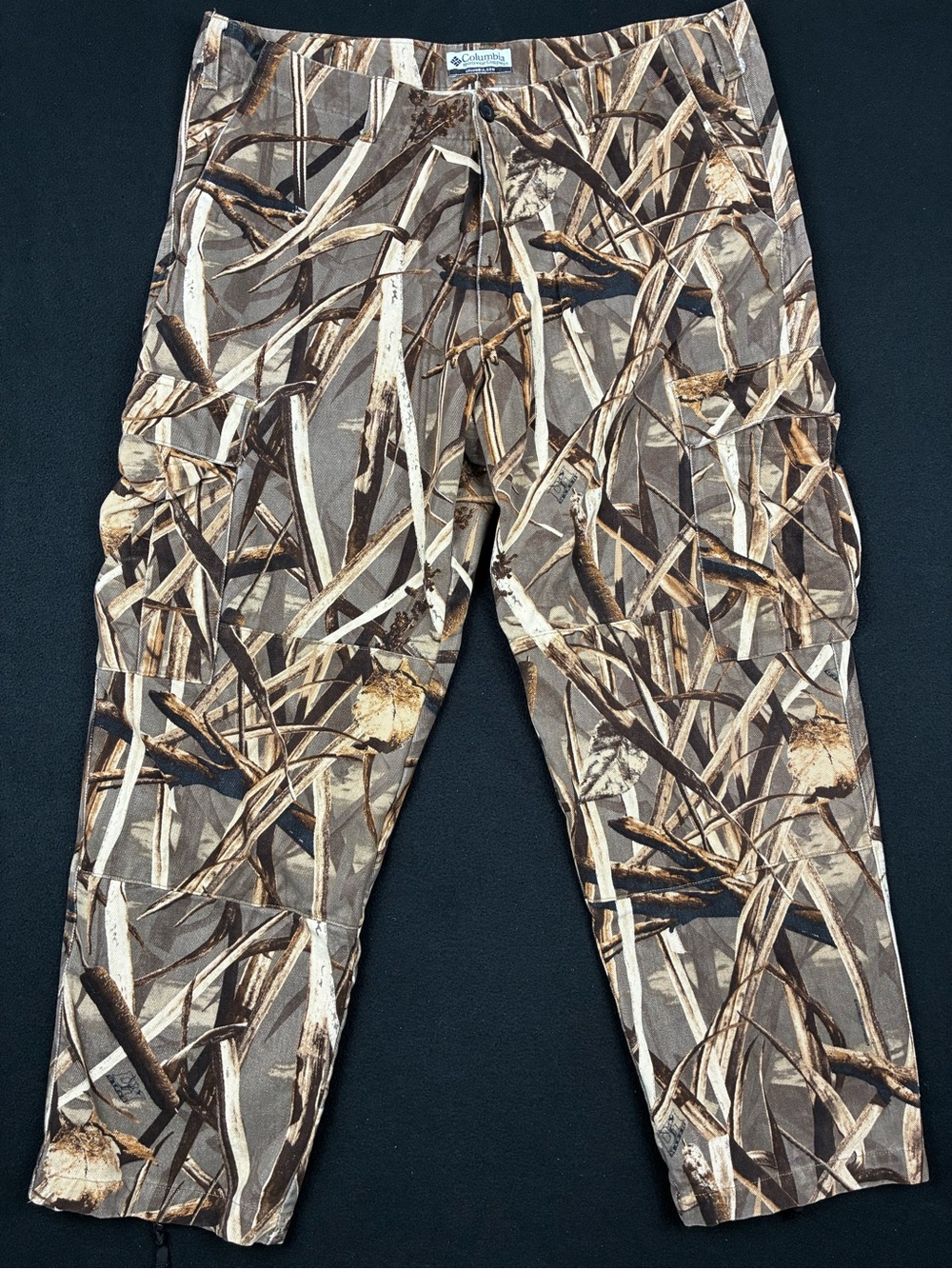 VTG Columbia Men’s Camo Cargo Hunting Pants -Brown/Tan Baggy Oversized Gorpcore